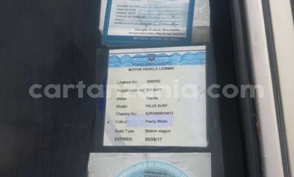 Buy Used Toyota Surf White Car in Dar es Salaam in Dar es Salaam Buy Used Toyota Surf White Car in Dar es Salaam in Dar es Salaam