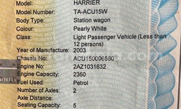 Buy Used Toyota Harrier White Car in Dar es Salaam in Dar es Salaam Buy Used Toyota Harrier White Car in Dar es Salaam in Dar es Salaam