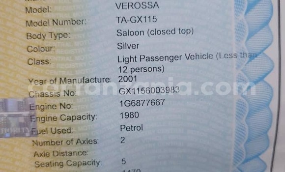 Buy Used Toyota Verossa Silver Car in Dar es Salaam in Dar es Salaam Buy Used Toyota Verossa Silver Car in Dar es Salaam in Dar es Salaam