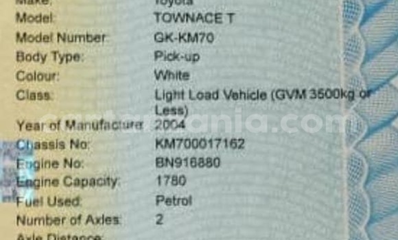 Buy Used Toyota Town Ace White Car in Bahi in Dodoma Buy Used Toyota Town Ace White Car in Bahi in Dodoma