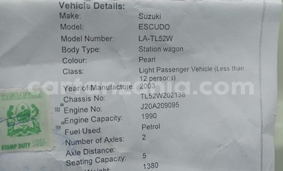 Buy Used Suzuki Escudo Silver Car in Dar es Salaam in Dar es Salaam Buy Used Suzuki Escudo Silver Car in Dar es Salaam in Dar es Salaam