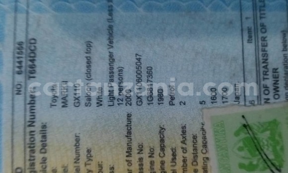 Buy Used Toyota Mark II White Car in Dar es Salaam in Dar es Salaam Buy Used Toyota Mark II White Car in Dar es Salaam in Dar es Salaam