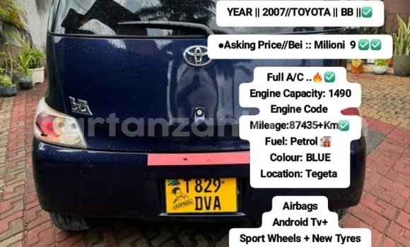 Buy Used Toyota bB Blue Car in Biharamulo in Kagera Buy Used Toyota bB Blue Car in Biharamulo in Kagera
