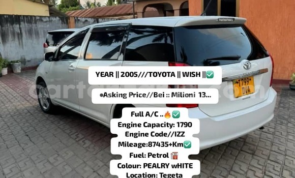 Nunua Ilio tumika Toyota Wish Nyeupe Gari ndani ya Dar es Salaam nchini Dar es Salaam
