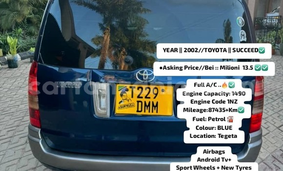 Buy Used Toyota Succeed Blue Car in Dar es Salaam in Dar es Salaam