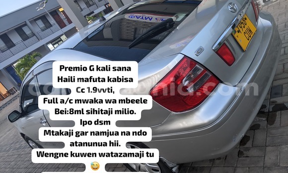 Nunua Ilio tumika Toyota Premio Fedha Gari ndani ya Dar es Salaam nchini Dar es Salaam Nunua Ilio tumika Toyota Premio Fedha Gari ndani ya Dar es Salaam nchini Dar es Salaam