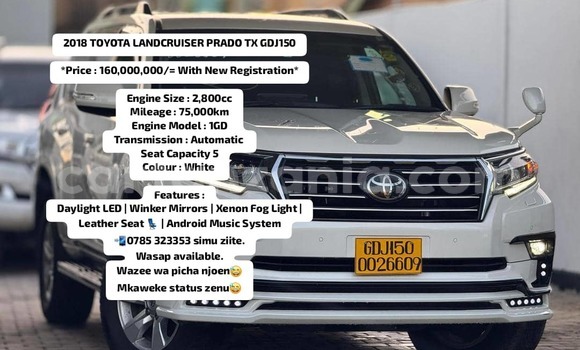 Nunua Mpya Toyota Land Cruiser Prado Nyeupe Gari ndani ya Dar es Salaam nchini Dar es Salaam