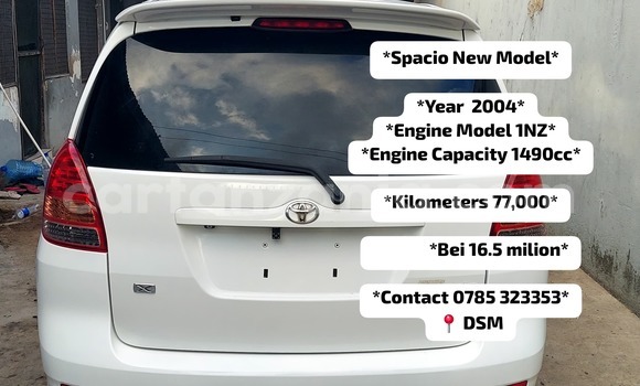 Buy New Toyota Spacio White Car in Dar es Salaam in Dar es Salaam