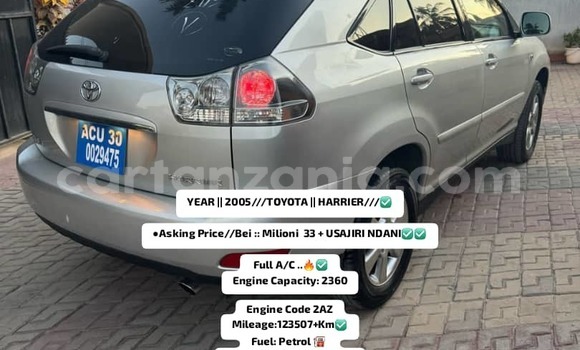 Buy New Toyota Harrier Silver Car in Dar es Salaam in Dar es Salaam