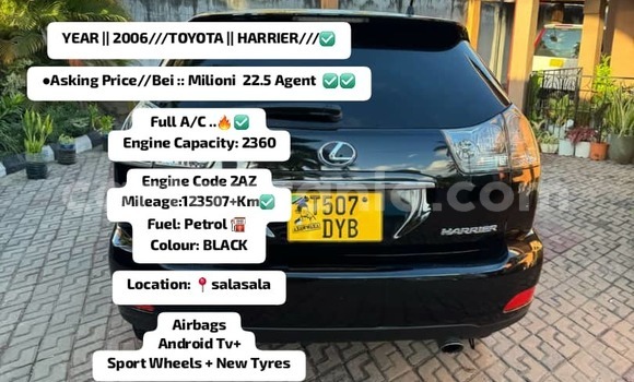 Buy Used Toyota Harrier Black Car in Dar es Salaam in Dar es Salaam