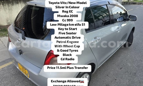 Buy Used Toyota Vitz Silver Car in Dar es Salaam in Dar es Salaam