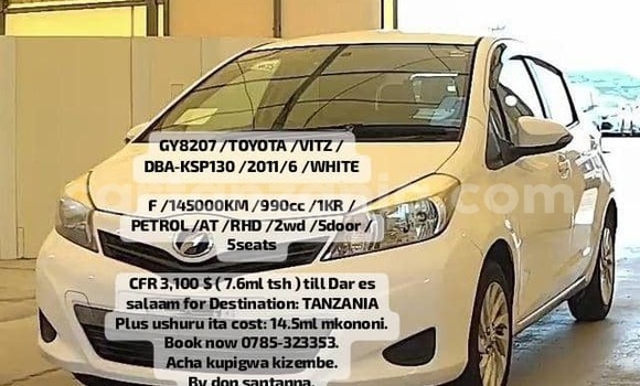 Buy Import Toyota Vitz White Car in Dar es Salaam in Dar es Salaam